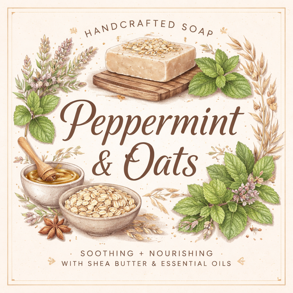 Peppermint Eucalyptus Shea Butter Oat Soap 🌿